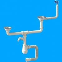 Сифон (MDU-312S) для спаренных разноуровневых моек выпуск 3 1/2" Santehplast Сифон (MDU-312S) для спаренных разноуровневых моек выпуск 3 1/2" Santehplast